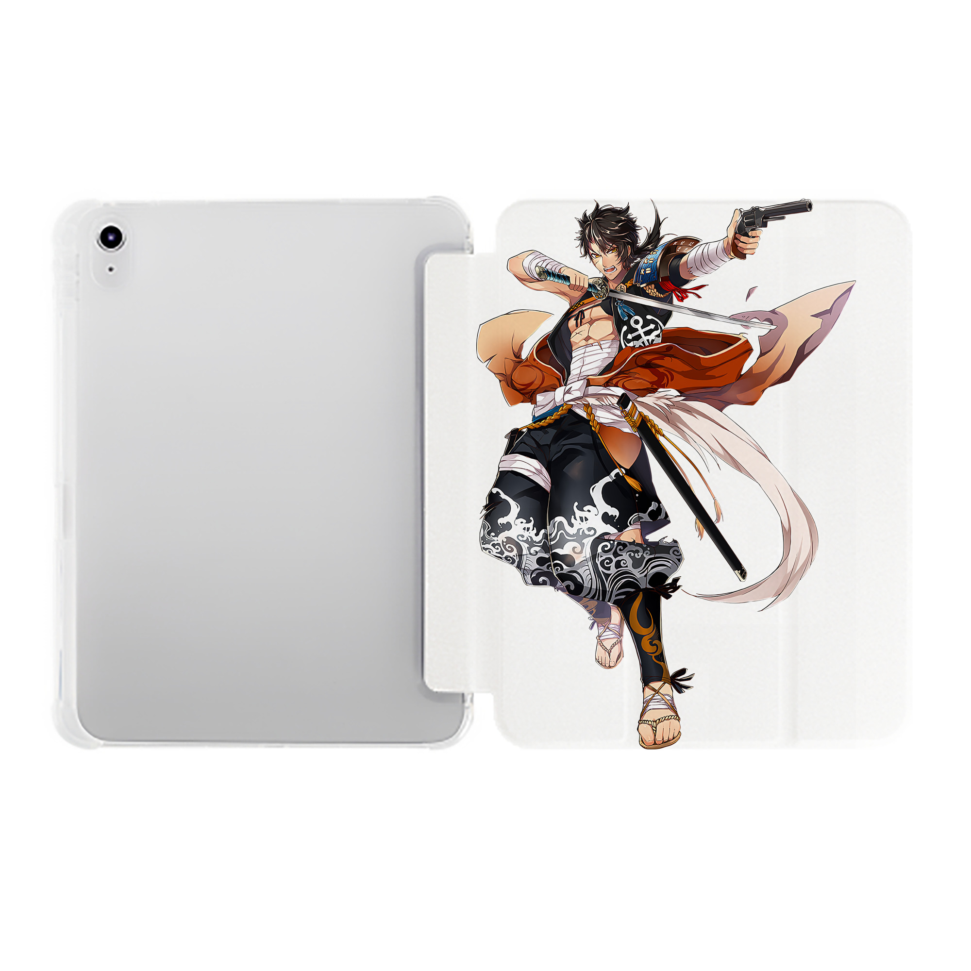（画像用） 刀剣乱舞 Touken Ranbu IPad ケース ペン収納付き 三つ折りスタンド PUレザー×シリコン 対応機種9.5/10.5/10.9インチ
